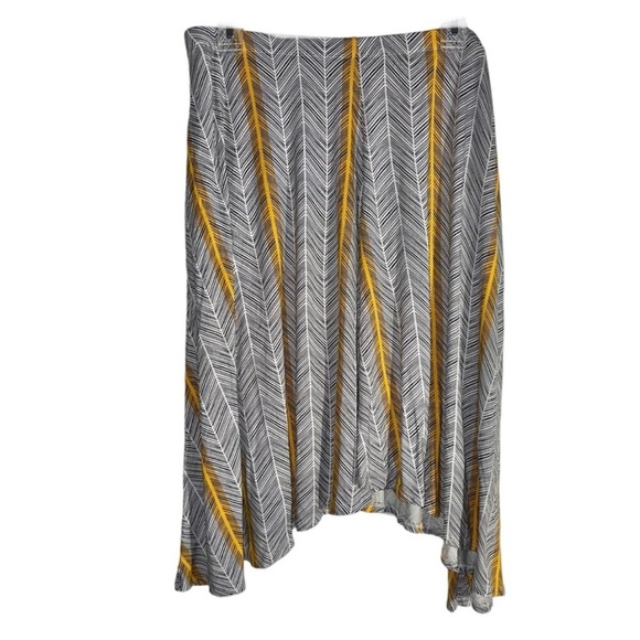 Apt. 9 Black White Mustard Knee Length A Line
Full Knit Skirt Sz L - Picture 1 of 4